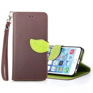 NEW XUNDD Leaves Buckle PU Leather Carrying Case with Stand iPhone 6 Brown/Green - Picture 1 of 1
