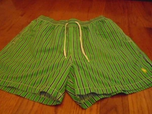 NWOT Ralph Lauren swim trunks size L. green/ navy w/ yellow pony. - Picture 1 of 6
