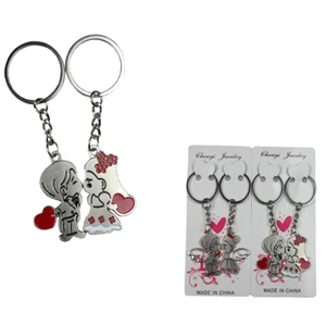 4 PCS ( 2 set ) I LOVE YOU Lovers Couples Keychain Keyring Set Valentine's Day - Picture 1 of 3