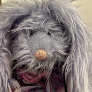Vtg Rare Russ Berrie Fuzzy Wuzzy Purple Long Ear Bunny Rabbit Plush 17” Easter - Picture 1 of 8