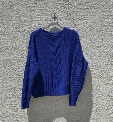 Suéter de punto Divided H&M para mujer manga larga cuello redondo azul talla L Foto 1 de 4