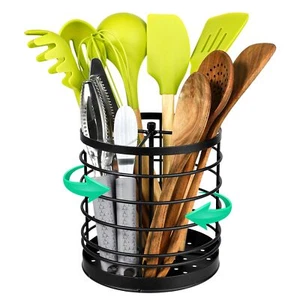 360 Rotating Kitchen Utensil Holder Organizer 7.2" X 7" Extra Large Cooking Tool - Picture 1 of 7