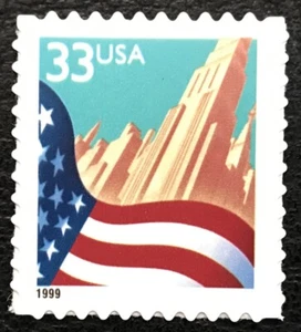 1999 Scott #3278ev - 33¢ - FLAG OVER CITY - Single Booklet Stamp - Mint NH - Picture 1 of 1