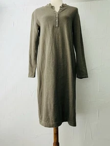 J. Jill Dress PM, Cotton/Nylon/ Silk, Olive Green, Epaulets, Midi Office/ Casual - Picture 1 of 15