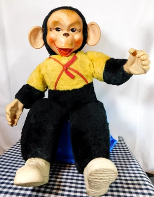 Vintage Zippy the Chimp Monkey Vinyl Face Plush Body 1950-1960 - Image 1 of 4