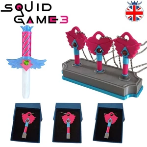 Squid Game 3 Key Circle Triangle Square 3D Printed with Chain - Picture 1 of 12