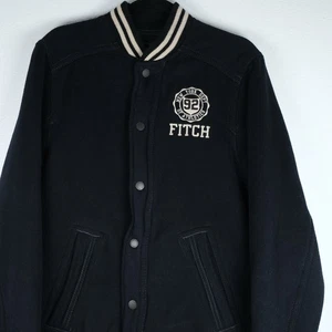 Vtg Abercrombie and Fitch Indian Falls Wool Varsity Jacket Sz Medium Blue Y2K - Picture 1 of 12