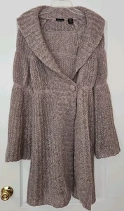 Moda International Mohair Blend Long Cardigan Sweater Duster Pale Purple Small - Picture 1 of 9