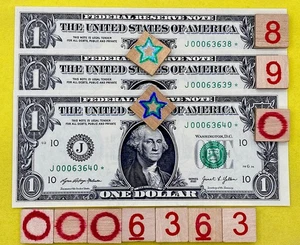 🌟 UNC 500K Run & Total Printed Star NOTE Sheets Sequential # LOW Serial $1 Bill - Picture 1 of 12