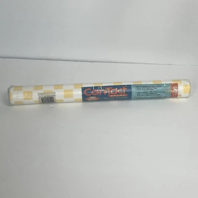 Cubierta decorativa marca contacto vintage rollo 30 pies amarillo cuadros Foto 1 de 4