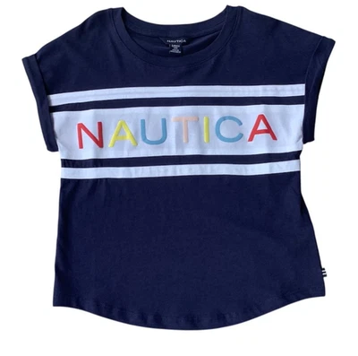Camisa Nautica Niñas Talla S 7 Azul Blanco Camisa Manga Puños Nueva con Etiquetas Foto 1 de 2