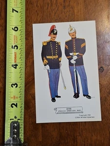POSTCARD MILITARY MARINE UNIFORM CORA WYNN FLEMING 1944 1898 SPANISH AMERICAN  - Picture 1 of 2