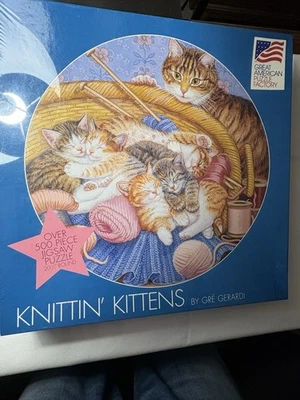 Great American Knittin' Kittens by Gre Gerardi 500 Pcs Puzzle New & Sealed - Image 1 of 3