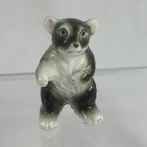 Badger Miniature Figurine Bone China 1.5” Black White Wild Animal - Picture 1 of 5