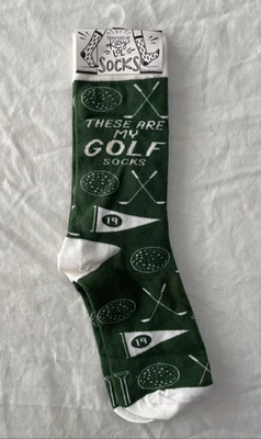 Primitives By Kathy algodón verde "Estos son mis calcetines de golf" talla única para la mayoría Foto 1 de 4