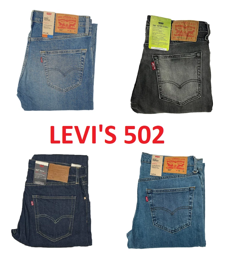 LEVI'S Genuine Levis 502 Regular Taper Fit Mens Jeans **Various colours & Sizes**