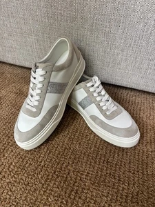 STUART WEITZMAN Leather Sneakers w Suede Trim, glitter, Excellent cond. Size 9 - Picture 1 of 8