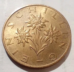 Ein 1 One Schilling 1976 Austria Republik Österreich Edelweiß - Bild 1 von 2