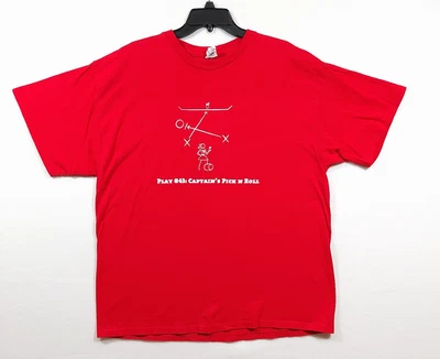 Vtg Captain Morgan Rum Alcohol Red T-Shirt Captain Bracket Master Unworn No Tags - Image 1 of 4