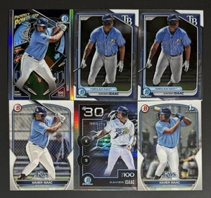 XAVIER ISAAC 2024 Bowman Chrome 6 Card Lot Tampa Bay Rays Prospect 1st - Picture 1 of 1