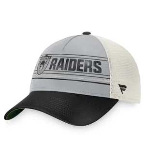 Las Vegas Raiders Trucker Hat Fanatics Snapback OSFA Retro Gray Black NWT - Picture 1 of 4