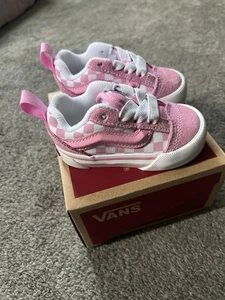 VANS SKOOL ELASTIC LACE CHECKERBOARD TODDLER SIZE 4 PINK - Picture 1 of 6