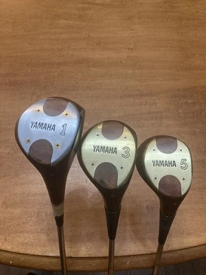 YAMAHA Graphite Insert Persimmon Wood Set 1 3 5 Stiff Flex TT Lite Steel Shafts - Image 1 of 4