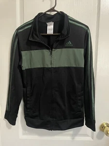 Boys Regular Fit Adidas Black Athletic Sweater/Jacket Size L 14/16 - Picture 1 of 5