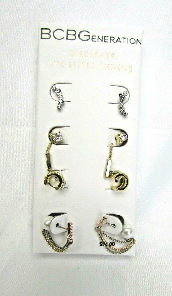 BCBGeneration BCBG 珠宝 "Celebrate The Little Things" 4 双耳环 41341 — 第 1/3 张图片