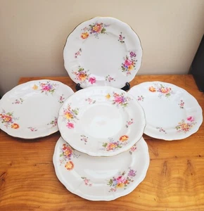 Royal Crown Derby Posies Set x5 Salat Dessert Mittagessen Teller 8,5" - Bild 1 von 8
