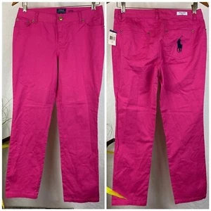 Ralph Lauren Children's Girl Hot Pink Logo Pocket Pants NEW 16 - Picture 1 of 6