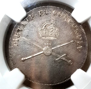 NGC Frankfurt 1790 MS-61 Silver Coronation 2 Ducat Pattern Coin Germany Rare - Picture 1 of 10
