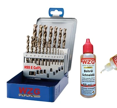 Bohrer Spiralbohrer Set Edelstahlbohrer Karosseriebohrer 19 HSS E Co5 V2A WZG Öl - Bild 1 von 4