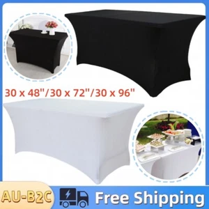 4ft/8ft Stretch Fitted Tablecloth Table Cover Protector Wedding Event Decor US - Picture 1 of 13