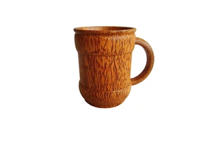 Coconut Wooden Mug Wood Cup Glass with Handle for Drinking Tea Coffee Wine Beer - Picture 1 of 6