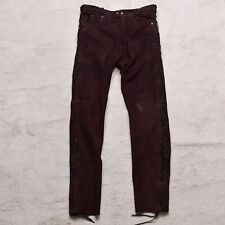Vintage Bikers Gearbox Brown Suede Side Lace Trousers Size 36