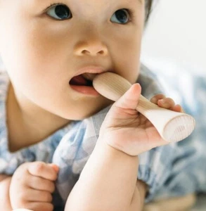 Baby Wood toy Made In Japan kumamoto koma pacifier Hand Made KInakina Boku - Picture 1 of 8