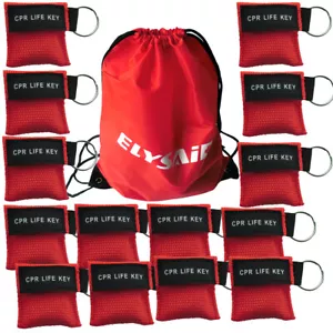 100pcs Red CPR Mask with Keychain Cpr Face Shield key AED Pocket Mask - Picture 1 of 4