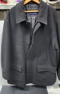 NEWPORT HARBOR Wool Coat Overcoat Mens Size XXL Black - Picture 1 of 12