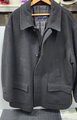 Abrigo de lana NEWPORT HARBOR para hombre talla XXL negro Foto 1 de 4