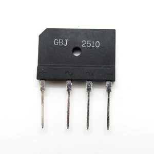 10PCS GBJ2510 Bridge Rectifier Module Flat 2510 25A 1000V Single Phase 4 Pins - Picture 1 of 3