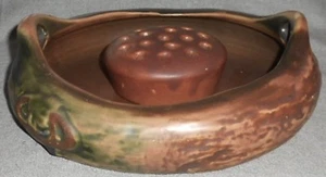 20er Jahre Roseville Keramik IMPERIAL 1 MUSTER Blumenschale mit Blumenfrosch - Bild 1 von 12