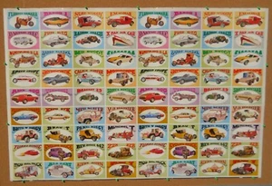 1970 SUPER RARE Way-Out Wheels George Barris Uncut Sheet 72 Cards Movies TV Auto - Picture 1 of 2