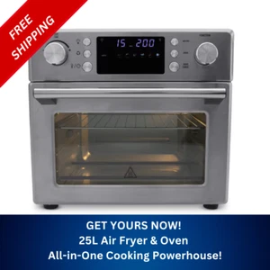 25L Air Fryer and Oven Silver - LED Display, Temp & Time Control - Free Shipping - Picture 1 of 9