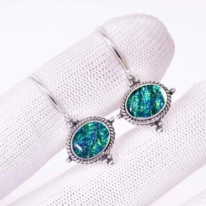 Triplet Fire Opal Gemstone 925 Sterling Silver Jewelry Earring, Elegant Earring - Picture 1 of 4