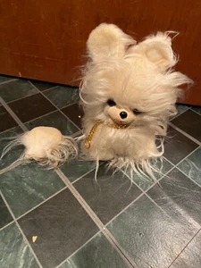 Vintage White Plush Dog Made In Japan Tag w/Chain (No Gold Tag) *Tail Is Off* h1 - Picture 1 of 11