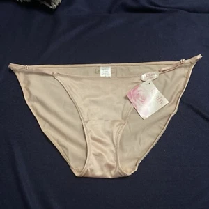 Lejaby NWT Nude Adjustable Waist String Bikini Brief Panty Medium Vtg - Picture 1 of 13