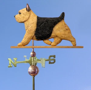 Norwich Terrier Hand Carved Hand Painted Basswood Dog Weathervane Black &Tan - Picture 1 of 1