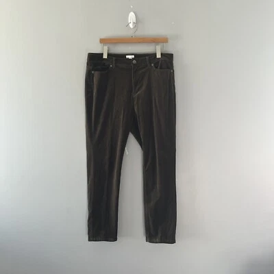 Pantalones de terciopelo verde oscuro J Jill pierna recta tiro medio talla 12 Foto 1 de 4