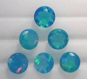 PARAIBA OPAL 4.00 MM ROUND CUT NEON BLUE COLOR  SOLD PER STONE F-274 - Picture 1 of 1